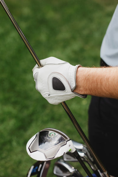 Golfer holding club